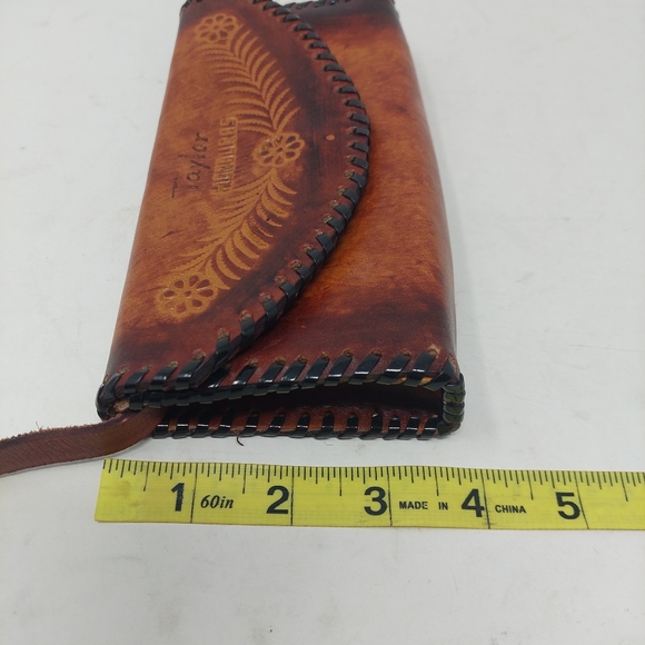 Handmade Hand Tooled Brown Leather Floral Honduras Crossbody Bag Western Boho - Picture 9 of 13